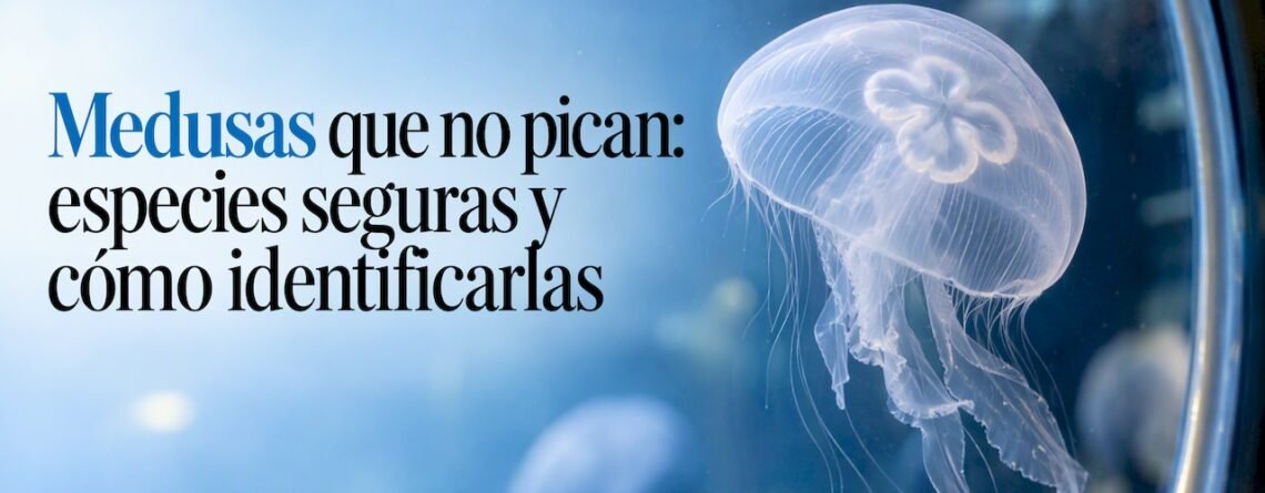 Medusa luna nadando en un acuario especializado