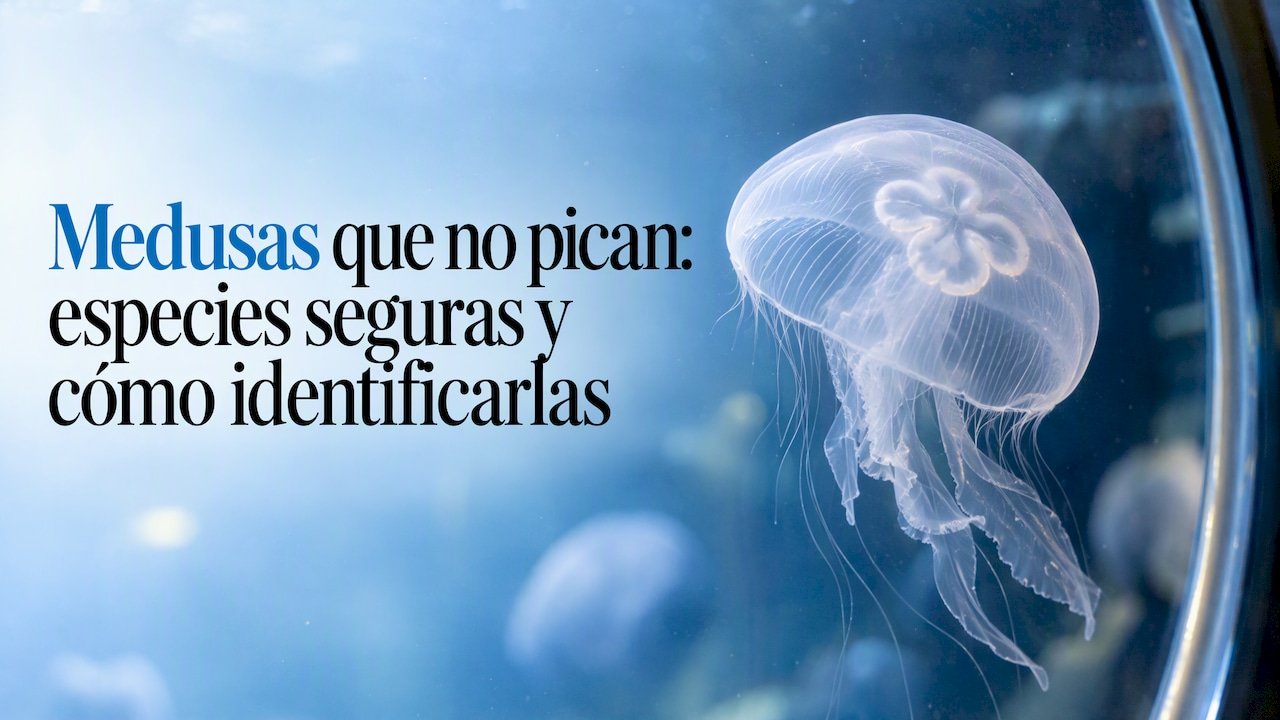 Medusa luna nadando en un acuario especializado