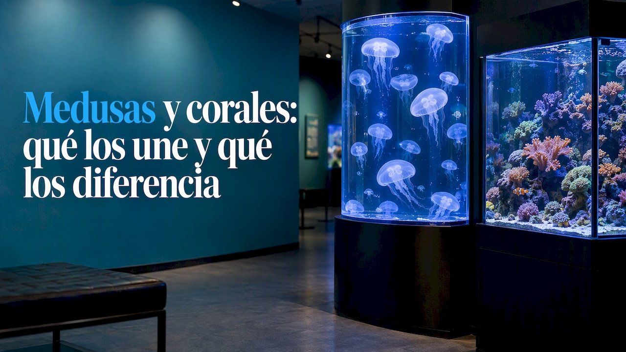 Medusas y corales en acuarios distintos