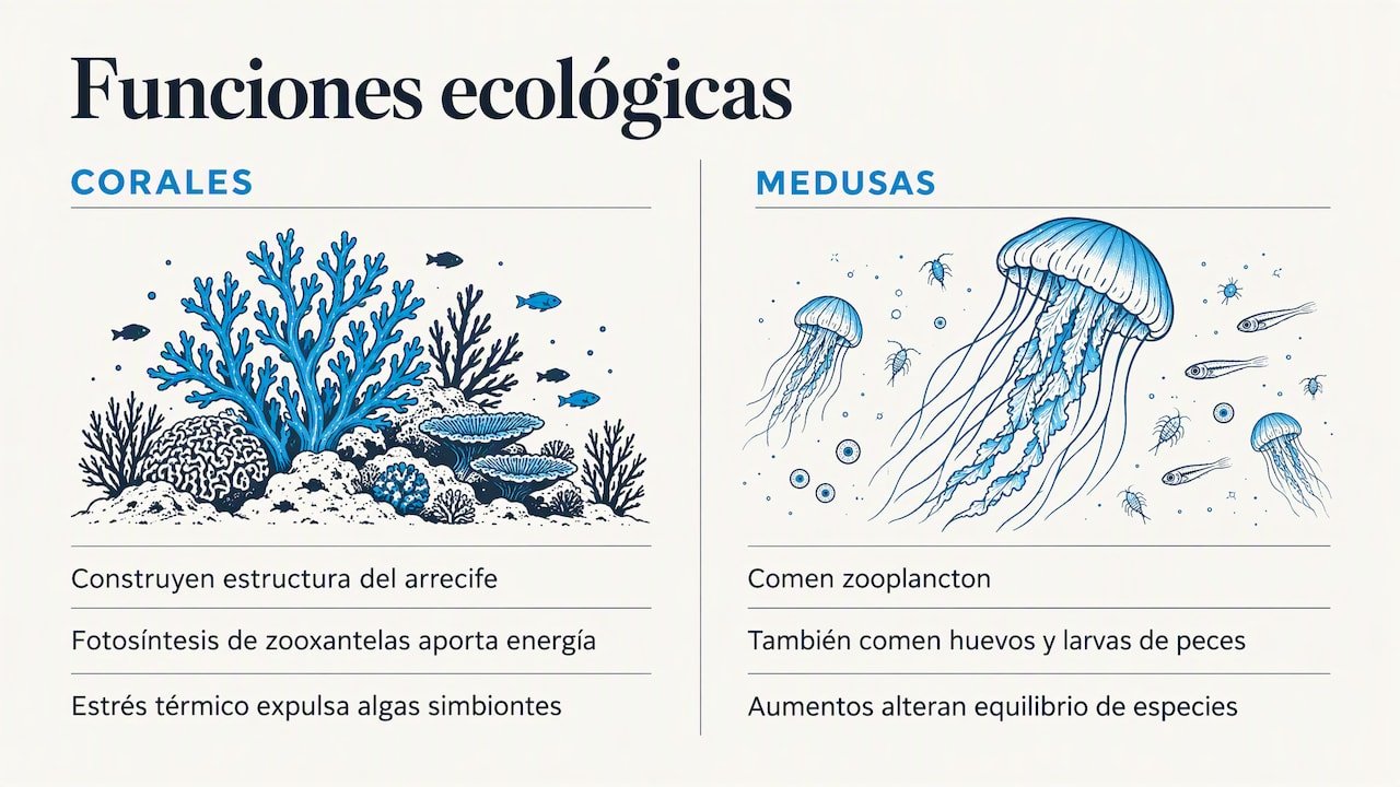 Papel ecológico: de la construcción de arrecifes a la dinámica de poblaciones — overview diagram