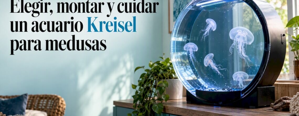 Medusas nadando en un acuario Kreisel casero