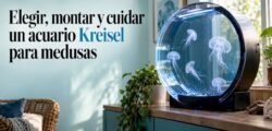 Medusas nadando en un acuario Kreisel casero