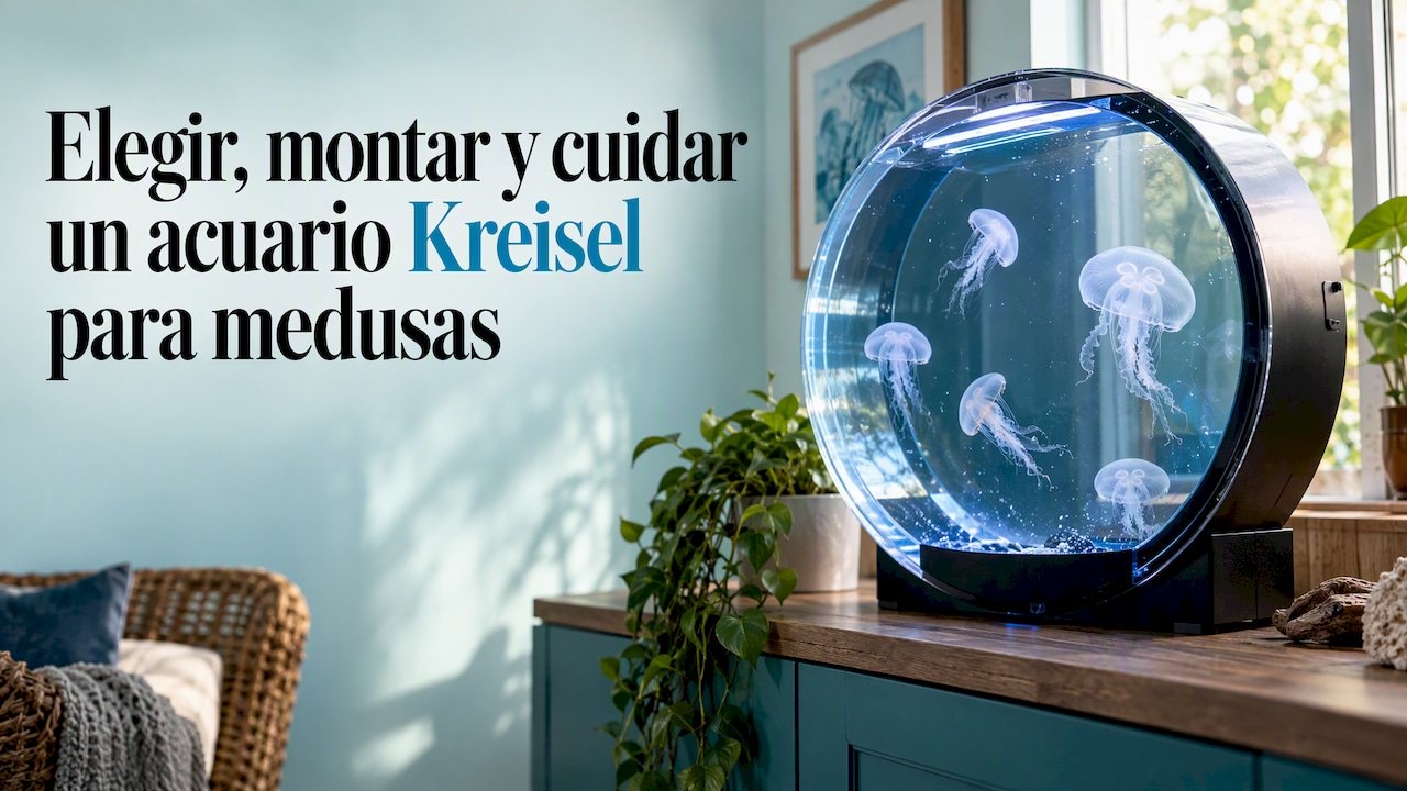 Medusas nadando en un acuario Kreisel casero