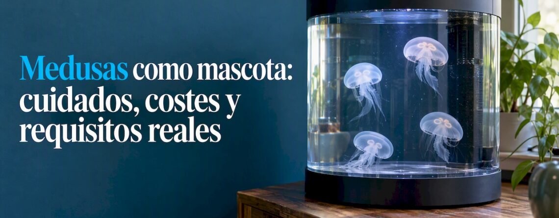 Medusas nadando en un acuario casero especializado