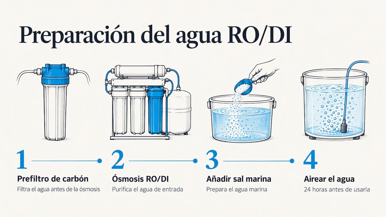 1. Ósmosis inversa con prefiltro de carbón (la mejor opción) — overview diagram