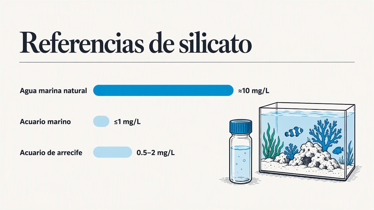 Silicatos en el acuario de medusas: cómo medirlos y bajarlos 1 Referencias de concentración de silicato en agua marina