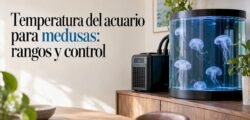 Acuario de medusas al lado de un enfriador